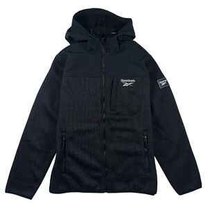 Reebox Textured Soft Woven Hooded Fleece Jacket Men's Size (M-2XL) Color Black